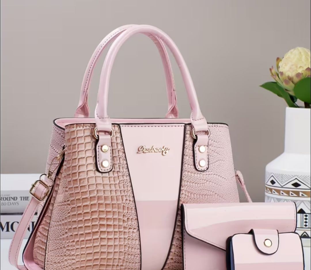 3-In-1 Crocodile Shoulder Bag