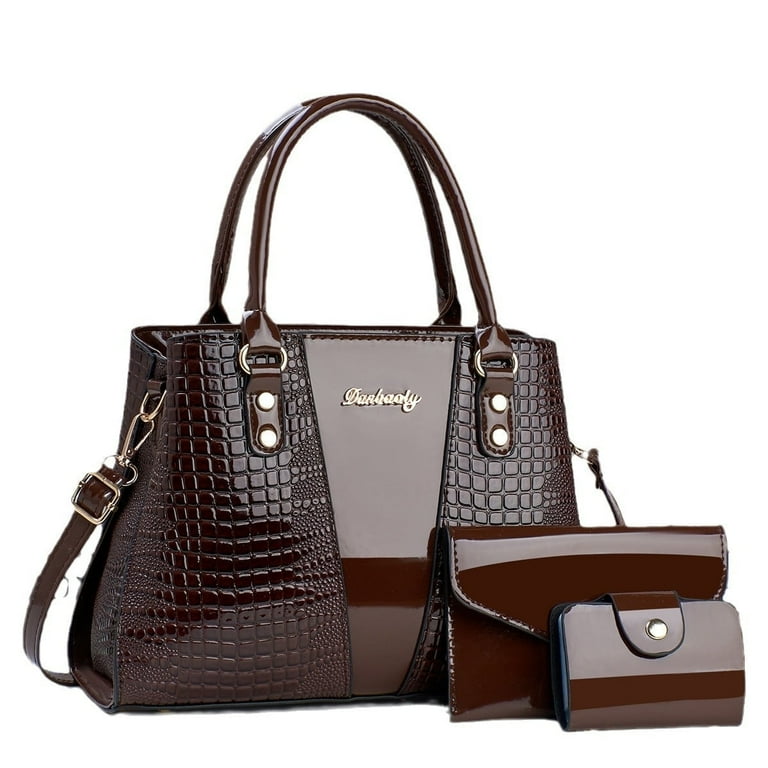 3-In-1 Crocodile Shoulder Bag