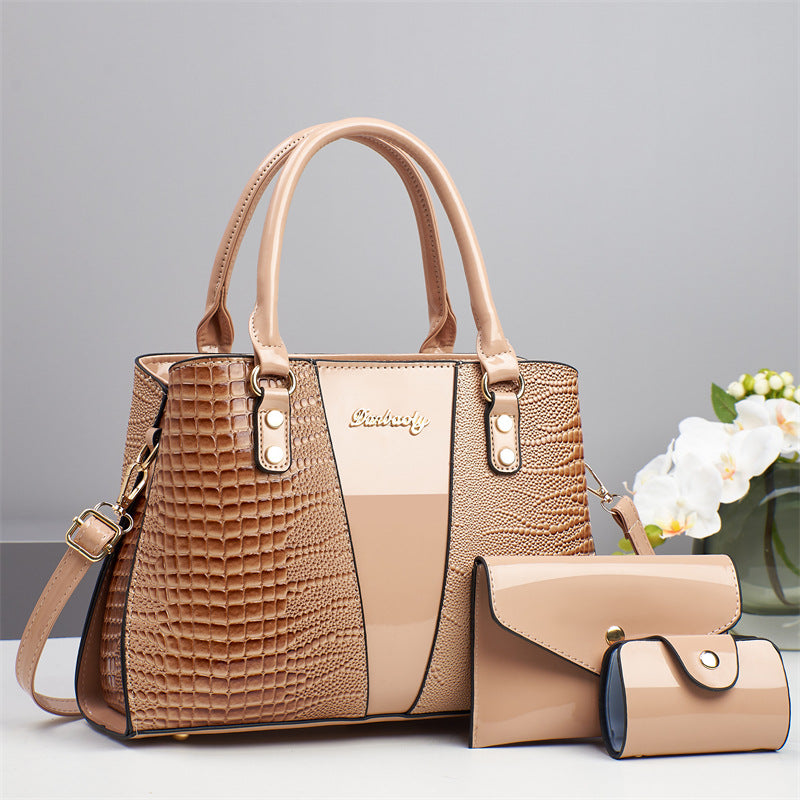 3-In-1 Crocodile Shoulder Bag